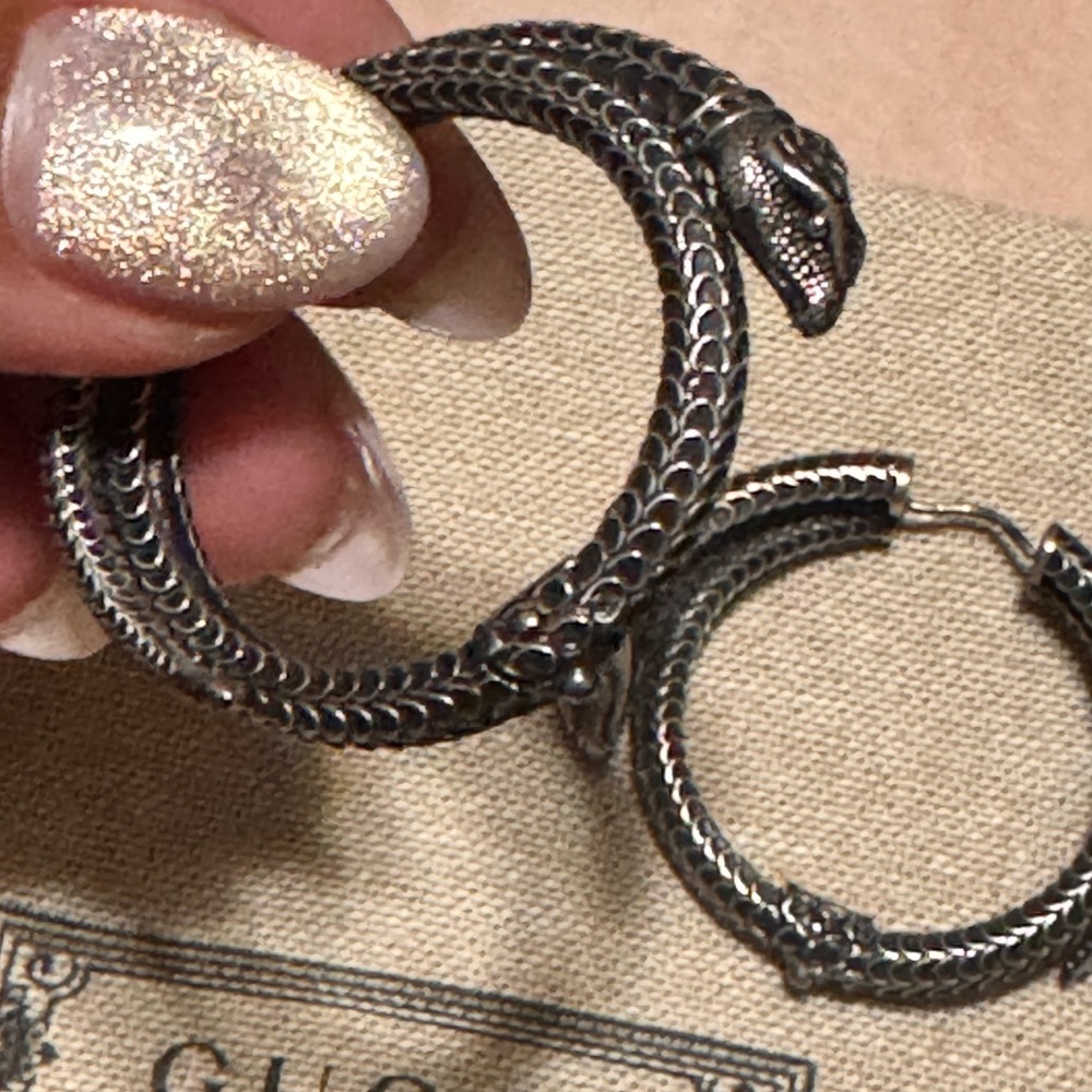 Gucci Garden Snake Hoop Earrings - Picture 2 of 3